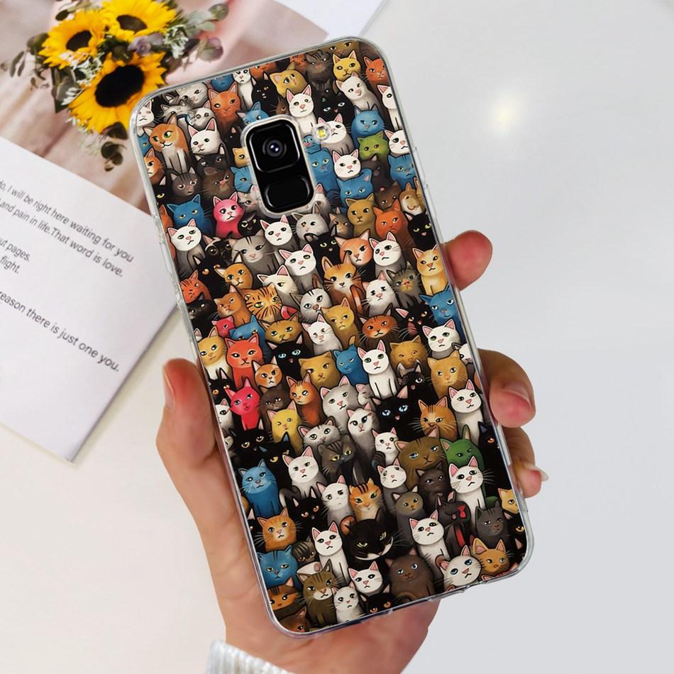 Для Samsung Galaxy A8 (2018) / A8+ (2018) Мягкий силиконовый TPU чехол SM-A730F A530F для Samsung A 8 A8 Plus, милые чехлы с мультяшными пандами