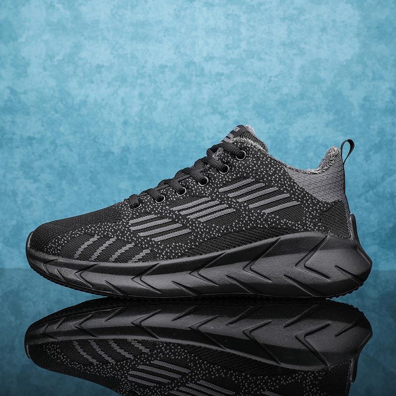 Зимние мужские кроссовки большого размера, модные, плюшевые, теплые, с подкладкой, мужские кроссовки для активного отдыха, супер легкие, мягкие, удобные