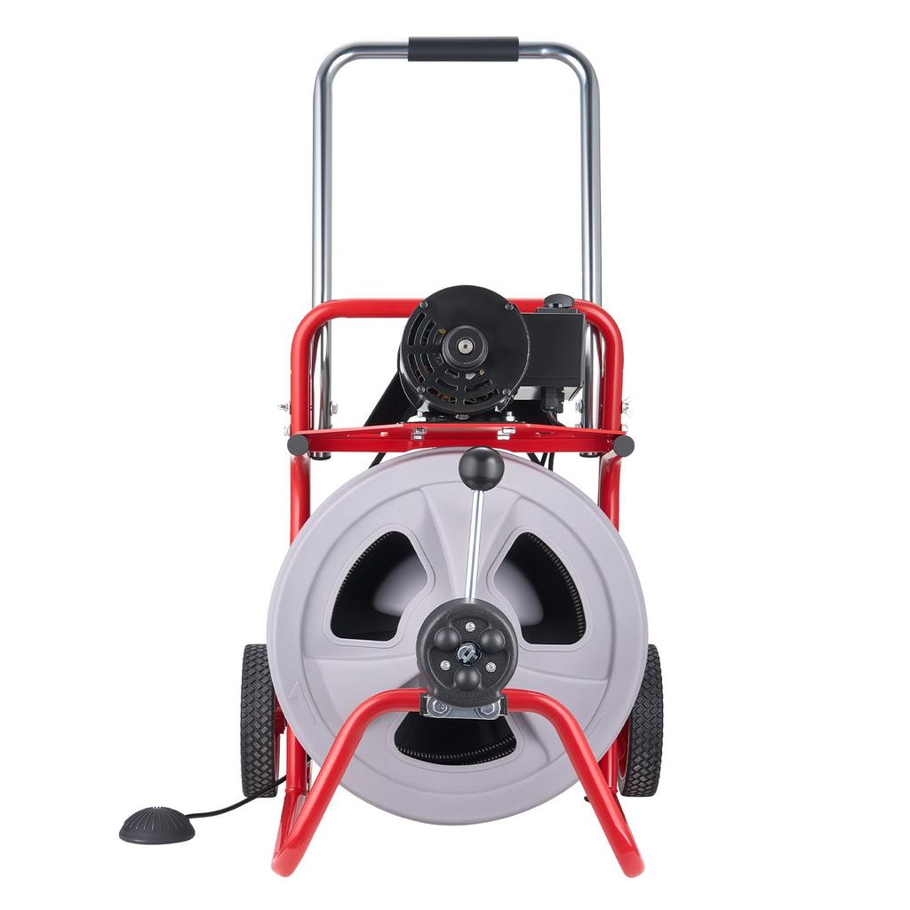 VEVOR Drain Cleaner Machine 30m x 13mm, Auto Feed Sewer Snake Drain Auger on Wheels