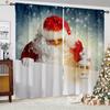 Christmas Curtains Santa Claus Snowflake Ball 3d Curtains Bedroom Restaurant New Year Holiday Party Decoration Curtains 2 Pieces