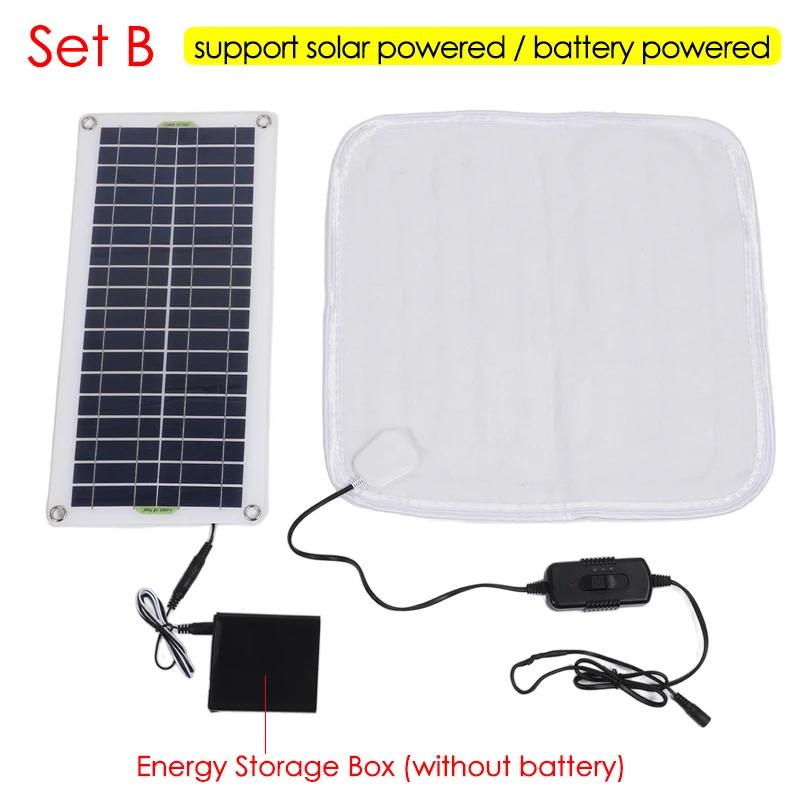 12V 50W Solar Panel Powered Electric Heating Blanket Winter Cat Dog Warmer Outdoor Indoor Battery Powered Pet Heater