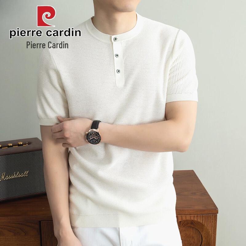 Pierre Cardin Мужская футболка-поло с коротким рукавом из смесовой ткани тенсел и льна