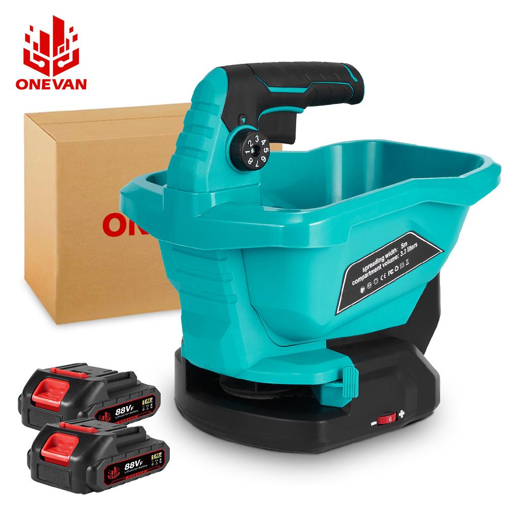 ONEVAN 3.3L Сеялка-кормораздатчик 6 скоростей Регулировка Перезаряжаемый Ручной Беспроводной Сельскохозяйственный Разбрасыватель Удобрений Для Аккумулятора Makita 18-21 В
