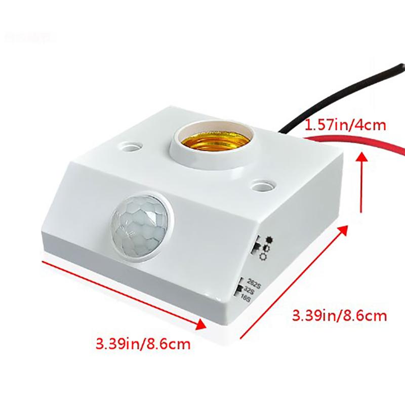 AC85-265V Automatic Human Body Infrared IR Sensor Lamp Holder LED Bulb Light E27 Base PIR Detector Wall Lamp Holder Socket