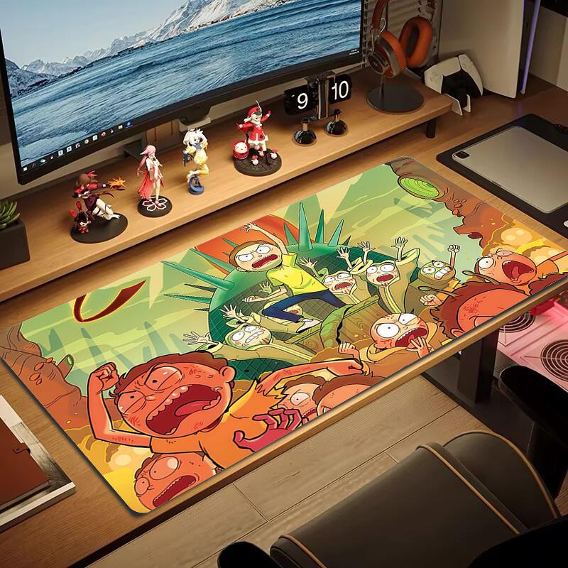 Rick and Morty Print  Cushion Non-slip Laptop Tablet Big Mousepad XXL Mat Mini PC Playmat With Lock edge