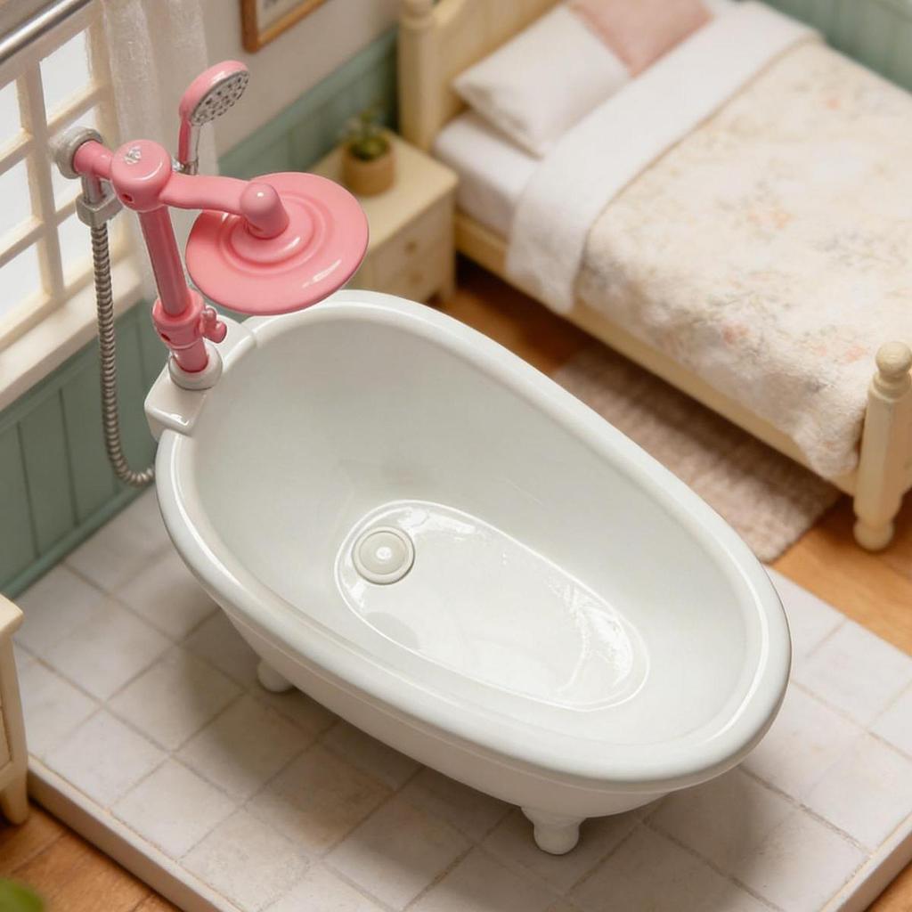Dollhouse Bathtub Mini Bathtub for Role Play Micro Landscape Furnishings