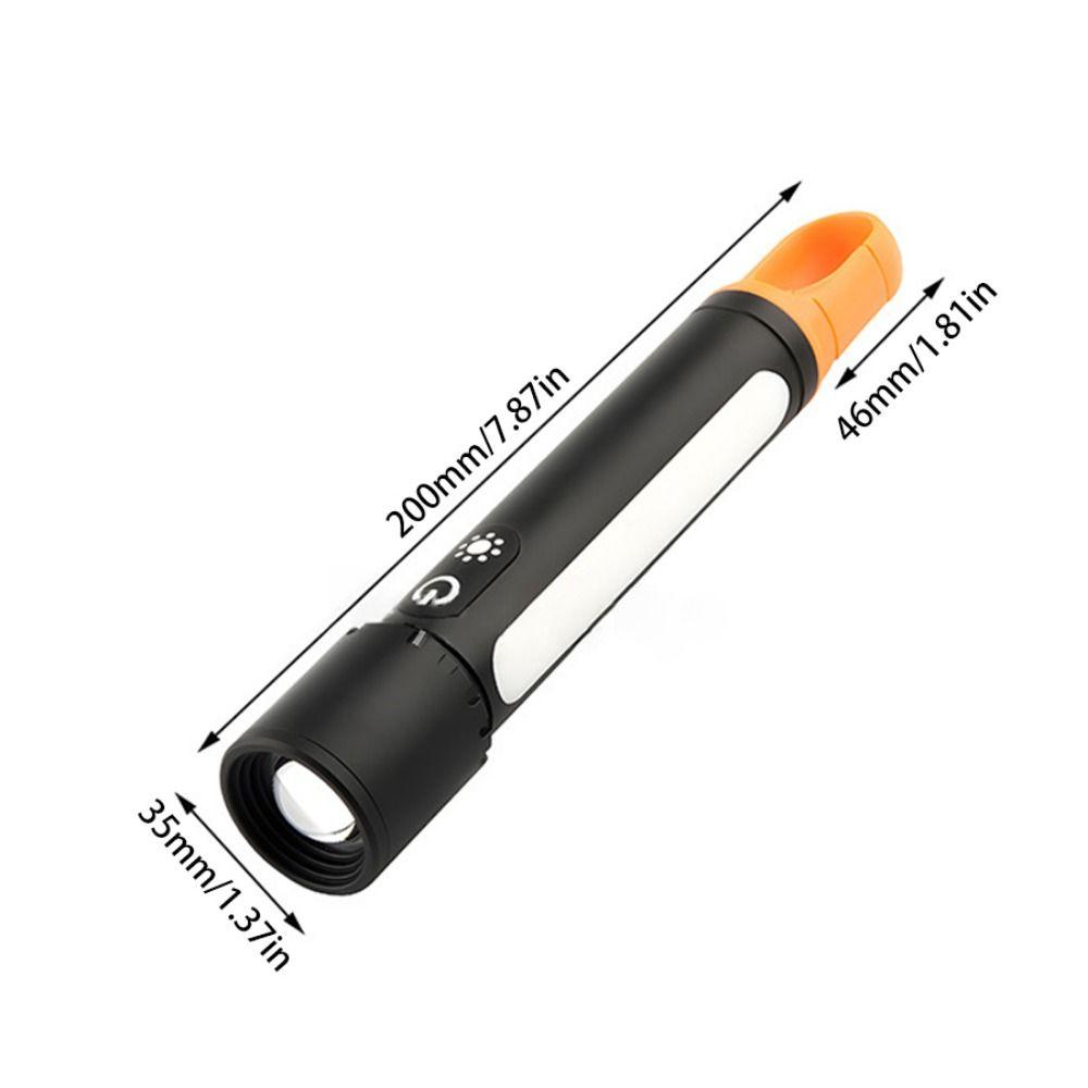 Telescopic Zoom Strong Light Flashlight Portable Hook Camping Lamp  Outdoor Lighting