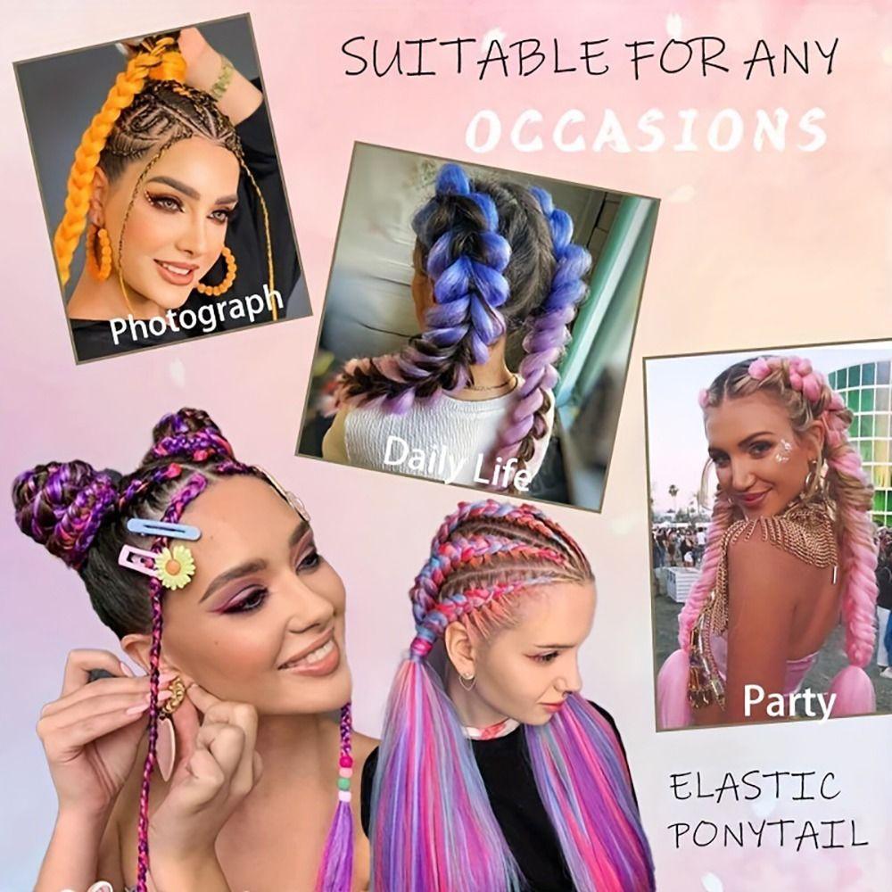 2Pcs DlY Hairstyles Cosplay Wigs For KPop Demon Hunters Head-dress Ponytail Wig Bubble Ponytail