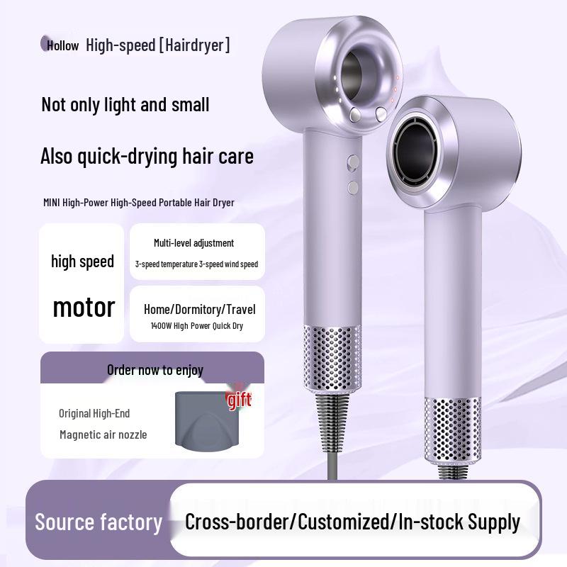 Bladeless High-Speed Hair Dryer, Cold/Hot Air, Negative Ion Technology, 110,000 RPM.