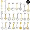 Titanium Zircon Piercing Navel Ring - Body Jewelry
