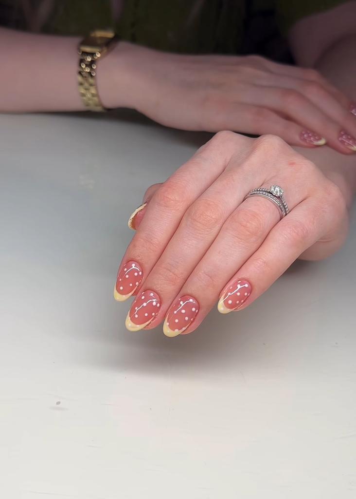 Wear Nails Summer Dopamine French Strawberry Red Polka Dot Sweet American Gas Premade Nails
