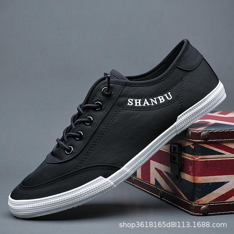 Мужские парусиновые туфли с одной педалью, ультралегкая подошва, летняя мягкая и удобная, дышащая, стираная ткань