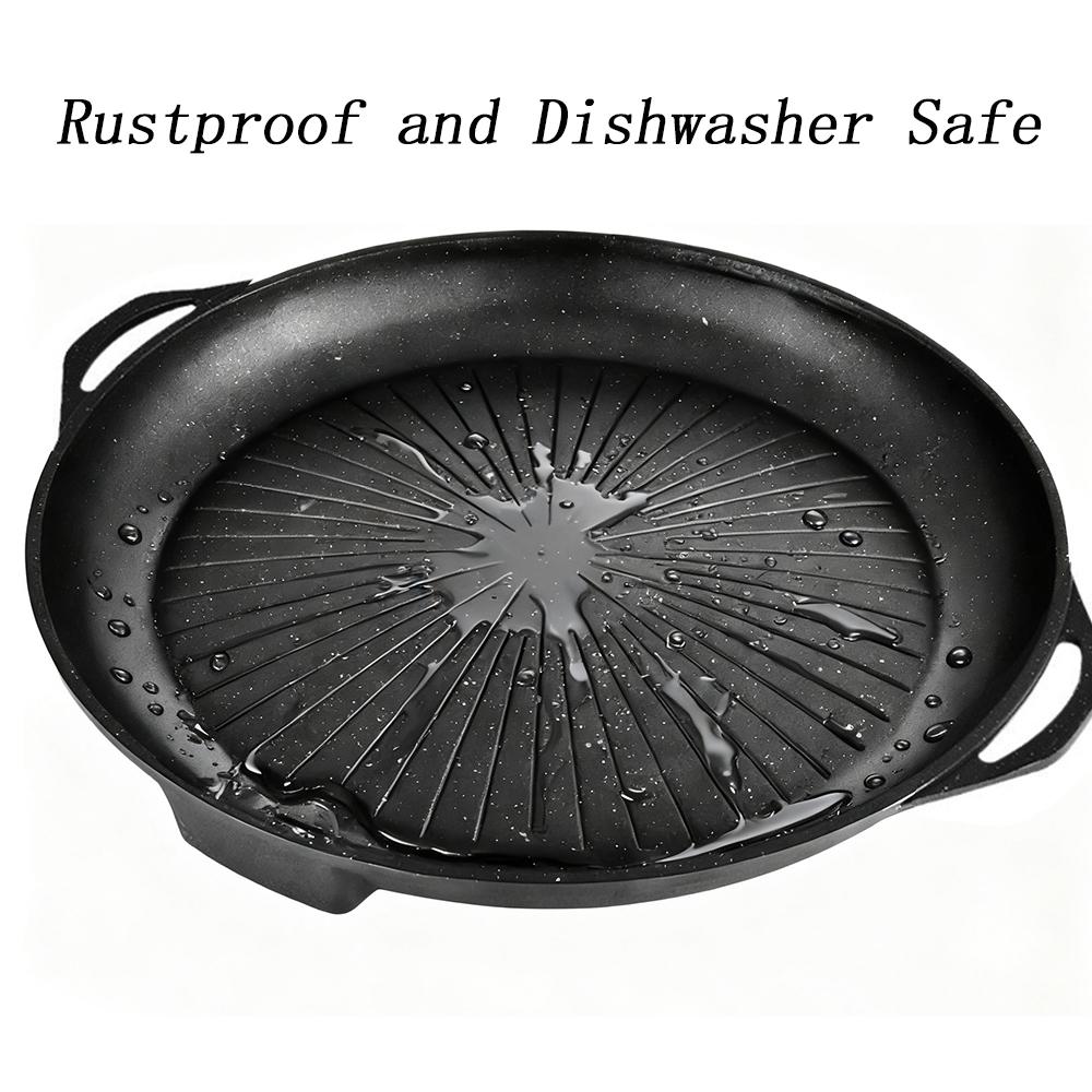 KOSUN Korean Barbecue Grill Pan Indoor Outdoor Nonstick Smokeless Cast Aluminum Plate Steak Pot for Gas and Induction Stove Top