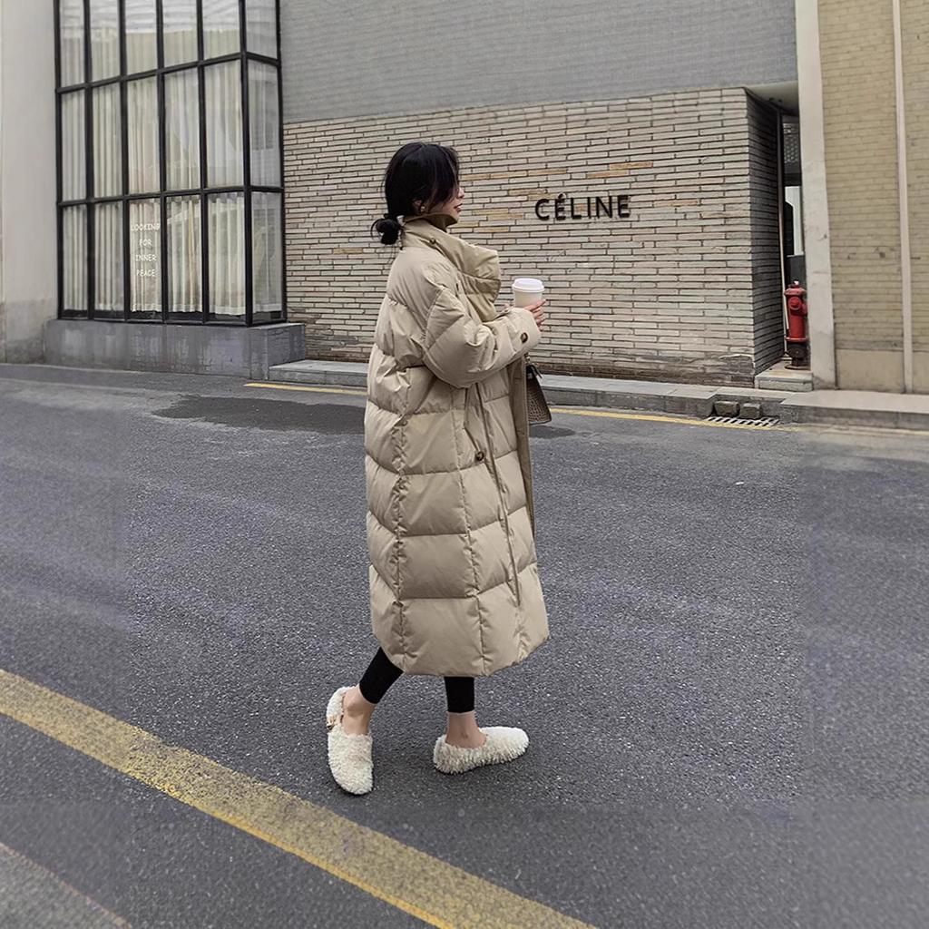 Женская зимняя новая пуховая хлопковая куртка длинного свободного кроя утолщенная хлопковая куртка