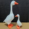 Статуя гуся 6"/12" Реалистичная белая скульптура гуся Декоративная фигурка из смолы для улицы, крыльца, сада, газона, двора, домашнего стола