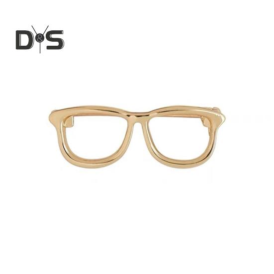 Women Brooch Glasses Shape Decor Stainless Exquisite Anti-slip Wear-resistant Coat Collar Hat Scarf Decoration Clothes Pin Garment Jewelry