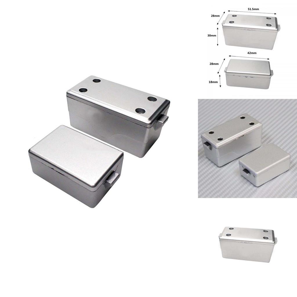 Реалистичный серебристый декоративный ящик для инструментов из твердого пластика для 1/10 RC краулеров, комплект из 2 штук