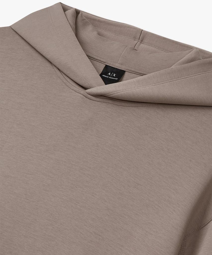 Мужская толстовка с капюшоном Armani Exchange с флоковым логотипом, эластичная_Шоколад A414331017