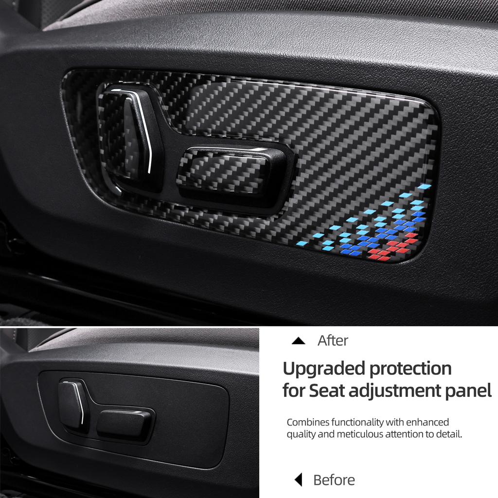 TOOR7 Carbon Fiber For BMW X3 G45 G48 2025 2026 Auto Seat Adjustment Buttons Trim Stickers Tuning Decor Car Interior Decor Accessories