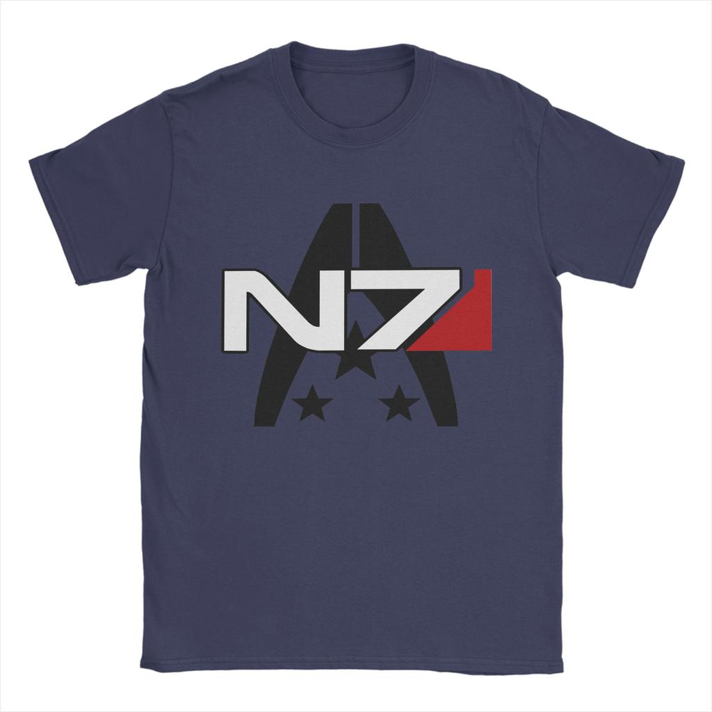 Хлопковая футболка Mass Effect N7 для мужчин, летняя, винтажная, для отдыха, больших размеров, дропшиппинг, топы