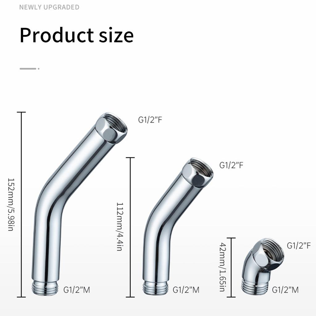 45 Degree Shower Arm Pipe Connectors for Handheld Shower Head Stainless Steel Elbow Adapter with Polished Chromes