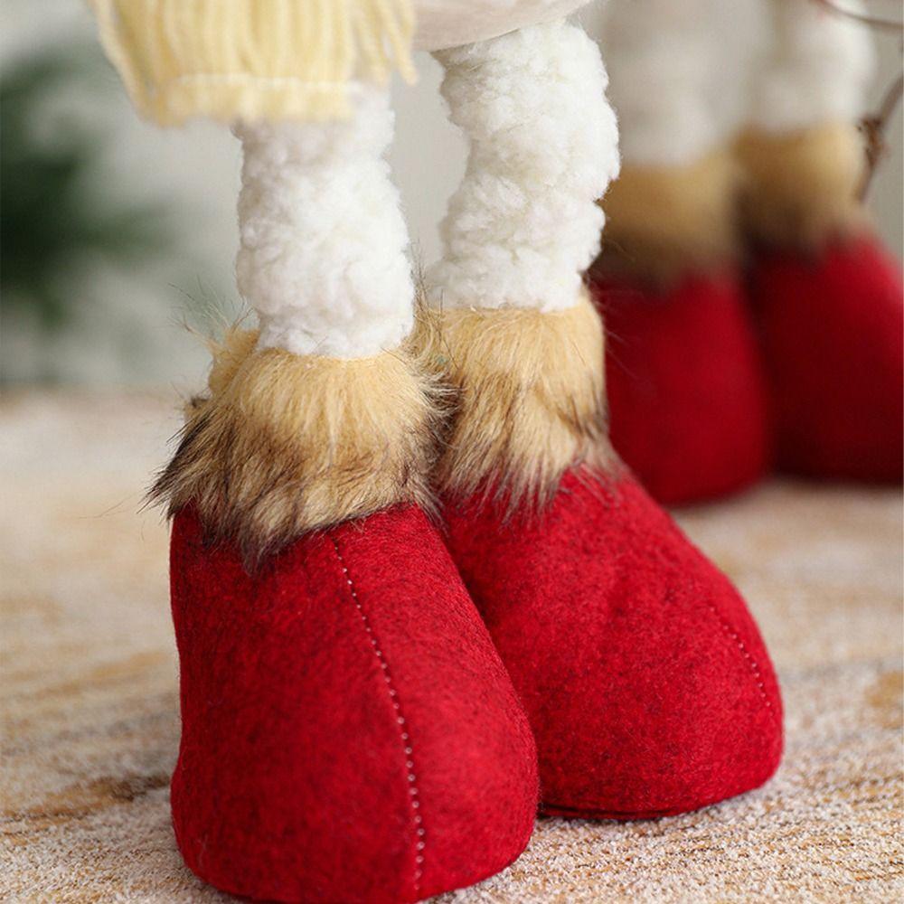 Cute Long Legs Snowman Ornaments Cartoon Plush Snowman Doll Toy Shopping Mall Hotel
