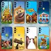 Мультяшный чехол для телефона Boonie Bears для Samsung S26,25,24,23,22,21,20,30,Ultra,Plus,Fe,Lite Черный корпус