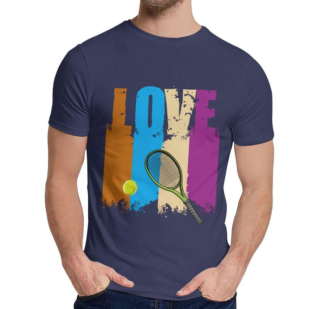 Спортивная футболка с круглым вырезом, с принтом "Любовь к теннису", для игрока, повседневная, унисекс, приталенная, больших размеров