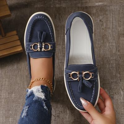 Женские балетки на плоской подошве с металлической пряжкой из замши, повседневные туфли из искусственной кожи, дышащие мокасины, женская обувь для ботильонов Chaussure Femme