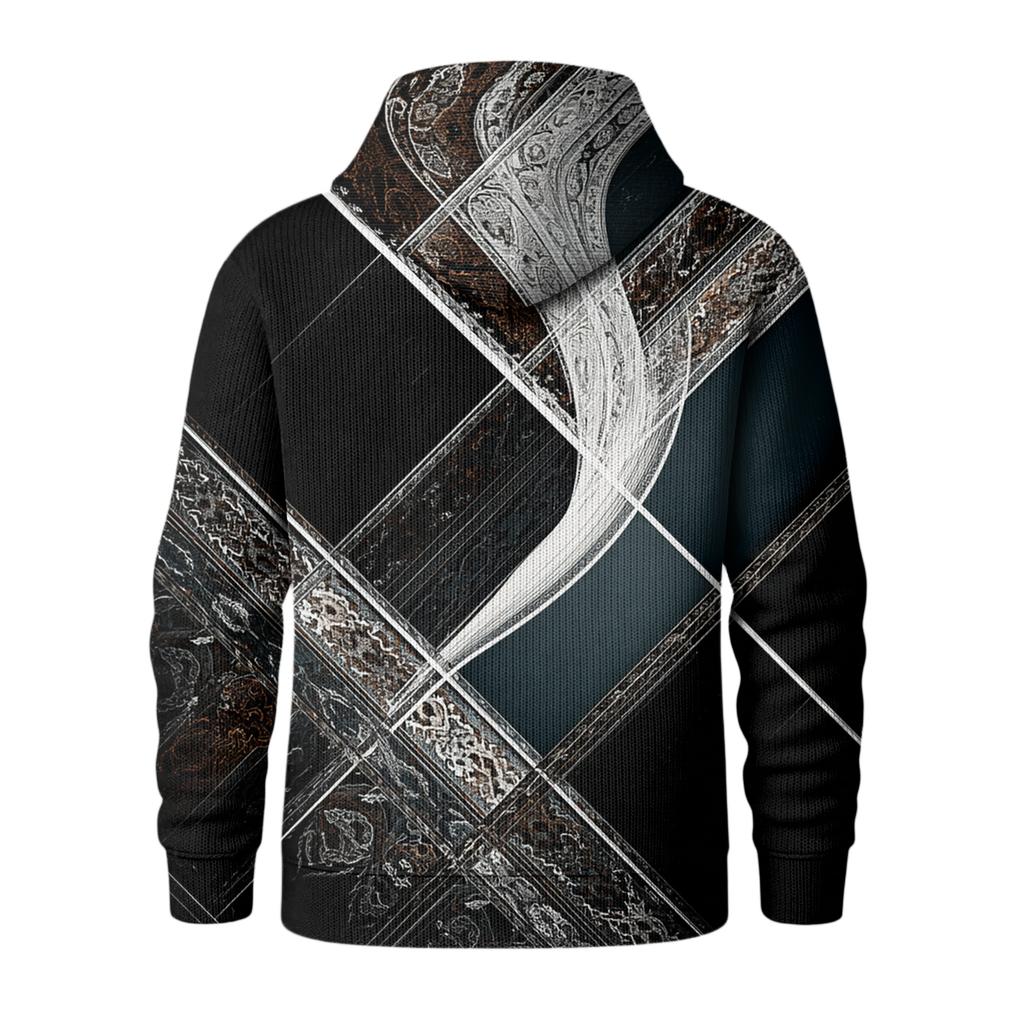 Men's Knit Hooded Sweatshirt Casual Long-Sleeve Sweatshirt