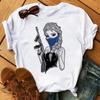 Kawaii Unisex Princess Cotton T-Shirt Summer Tops Harajuku Cartoon Graphic Tees Cute T-shirt Blouses
