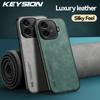 KEYSION Роскошный чехол из искусственной кожи в стиле ретро для IQOO Z9 5G Z9 Turbo, мягкий силикон + противоударная задняя крышка для телефона из поликарбоната для VIVO IQOO Z9X 5G