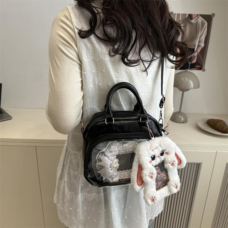 2025 Новая прозрачная сумка Joker, большая вместимость, водонепроницаемая, повседневная сумка через плечо, японская милая двухмерная сумка-мессенджер