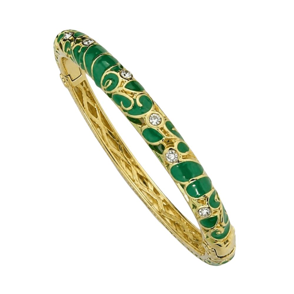 Classic Flower Crystal Bangle Enamel Women's Hand Bracelet Bohemian Vintage Cloisonne Bangle Women