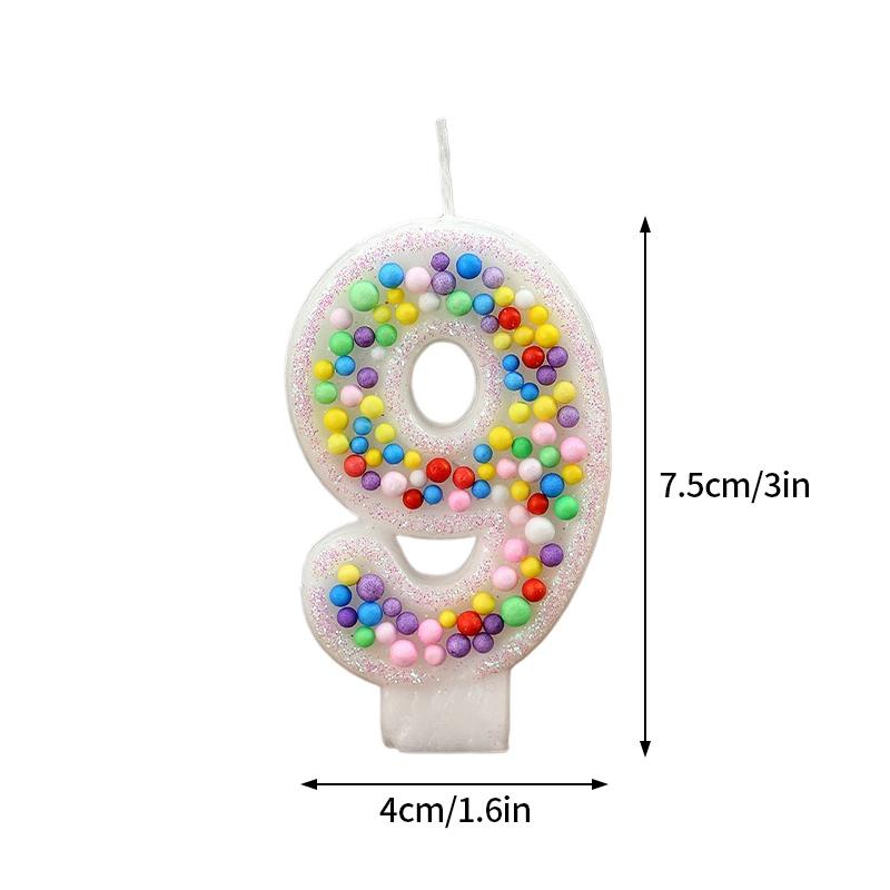 Colored Balls Digital Candles Unique 0-9 Number Birthday Cake Candles Fun Glitter Cupcake Topper Wedding Birthday Party Supplies