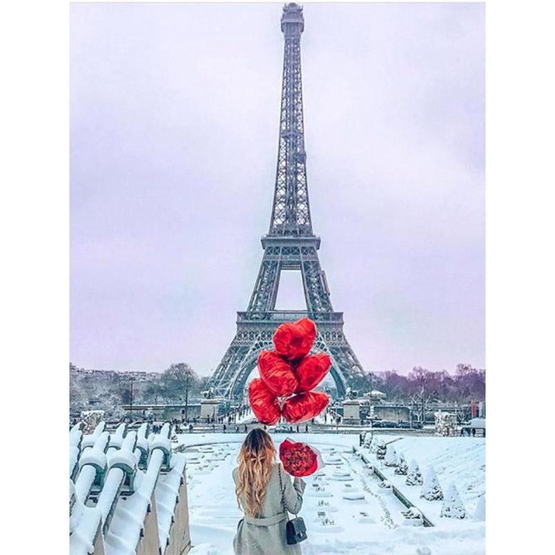 5D DIY Алмазная картина Полная дрель Пейзаж Смола Башня Алмазная вышивка Мозаика Набор для вышивки крестом Настенное искусство Домашний декор Подарок