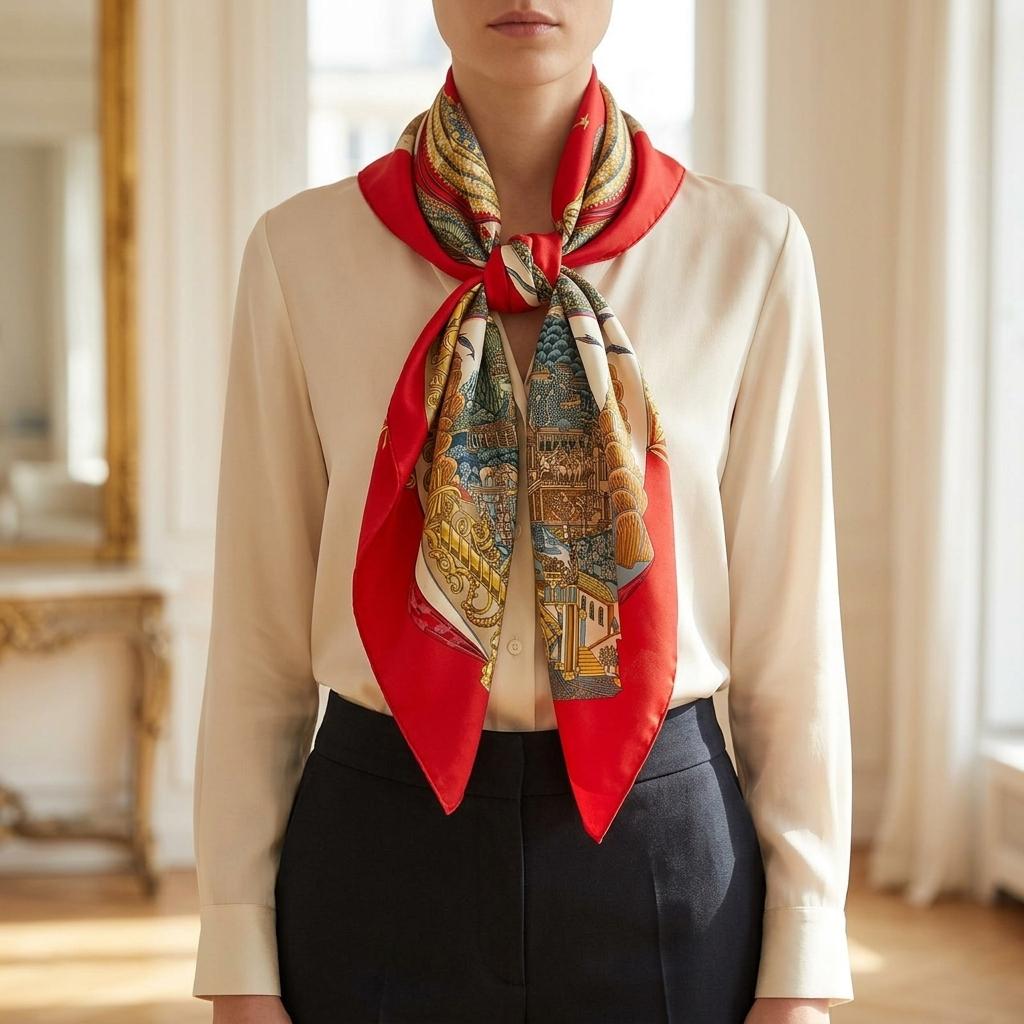 HERMES L'ATLANTIDE (The Continent of Atlantis) scarf multicolor Women Calle 90 used