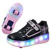 Детские коньки с двойными колесами Runaway Shoes Подростковые мигающие роликовые коньки Wheels Shoes