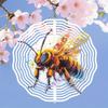 Металлический ветряной спиннер Садовый декор Уличный подвесной вращающийся Дизайн пчелы для патио, двора, праздничное украшение Батарейки не требуются