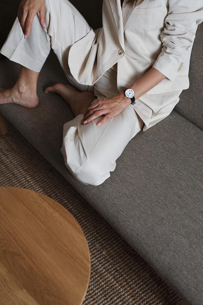 ARNE JACOBSEN ROMAN 53300-1401 Watch, White, Leather Strap, 30mm, Nordic Design, Water Resistant (Quiet Design with No Second Hand), Model Number