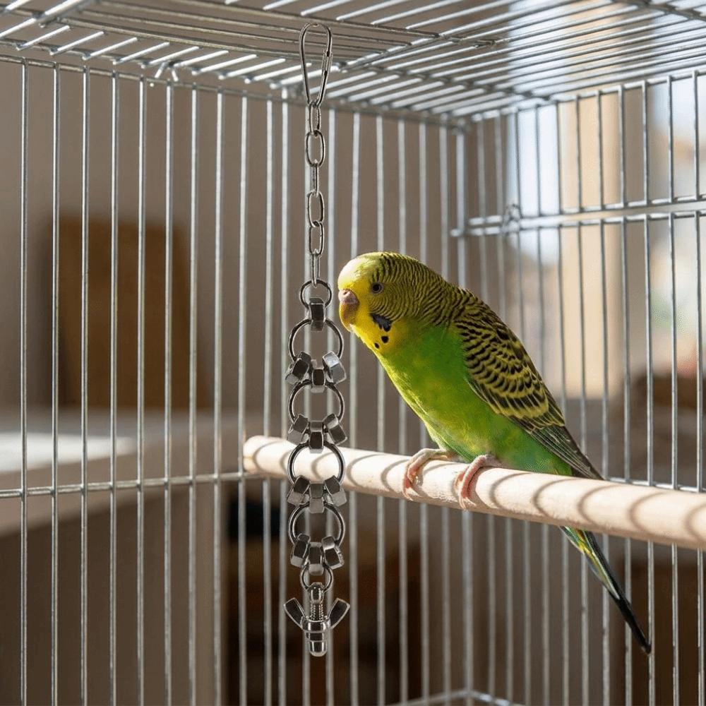 Rust-Proof Parrot Gnaw Toy Stainless Steel Bird Cage Toy Bird Chain Bells Toys Development Puzzle