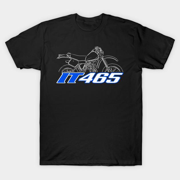 Asian Size Men Black Print T-shirt Yamaha It465 1981-1983 No-Cut Heat Transfer Print Cotton Tshirt