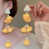 Серьги с кисточками и желтыми цветами Супер Бессмертный Лес Весна и Лето Сладкие Серьги Легкая Роскошь Серьги Женские