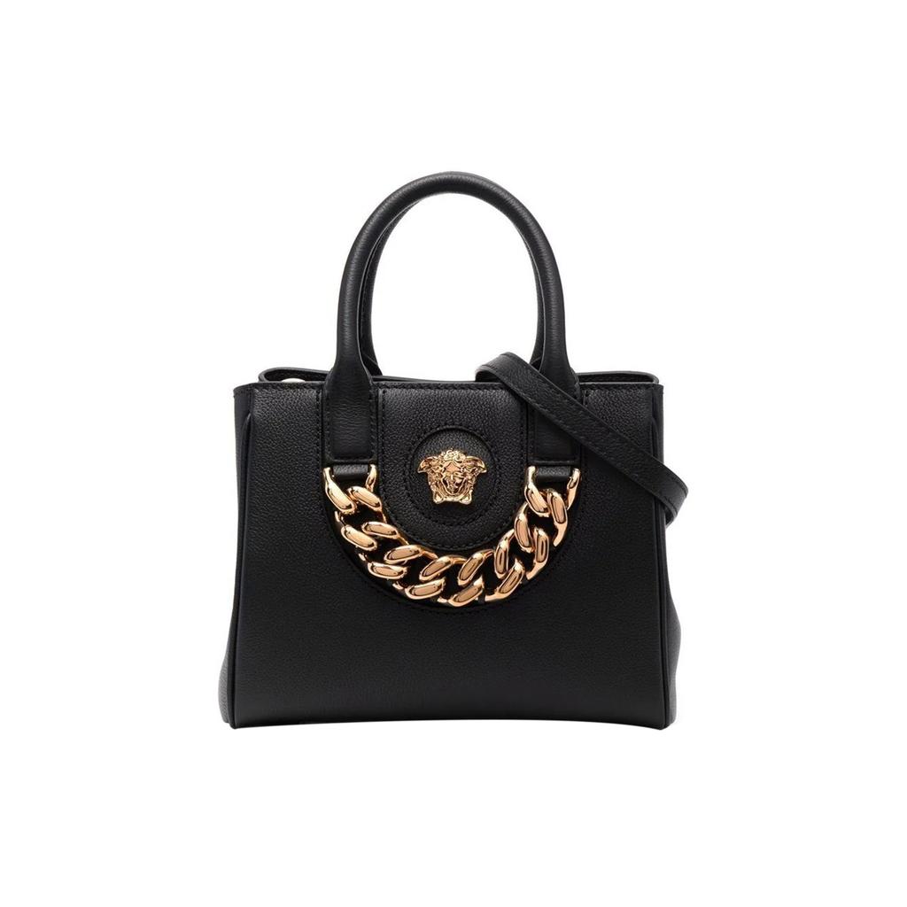Versace Сумка-тоут из телячьей кожи с логотипом Медузы Женские сумки-тоут Черный 1004460-DVIT2T-1B00V