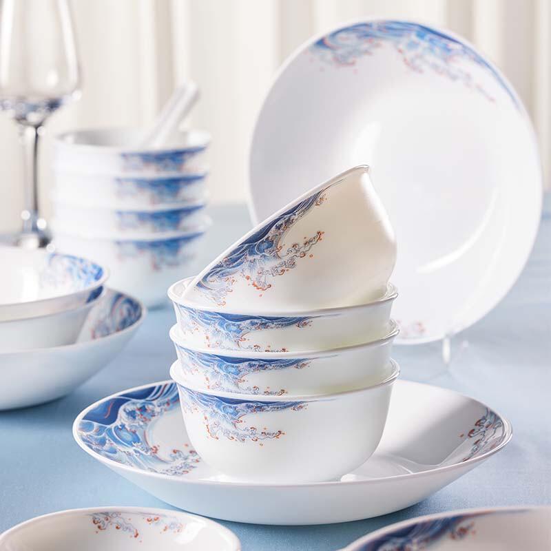 Corelle White Jade Orchid Shadow 24-Piece Dinnerware Set