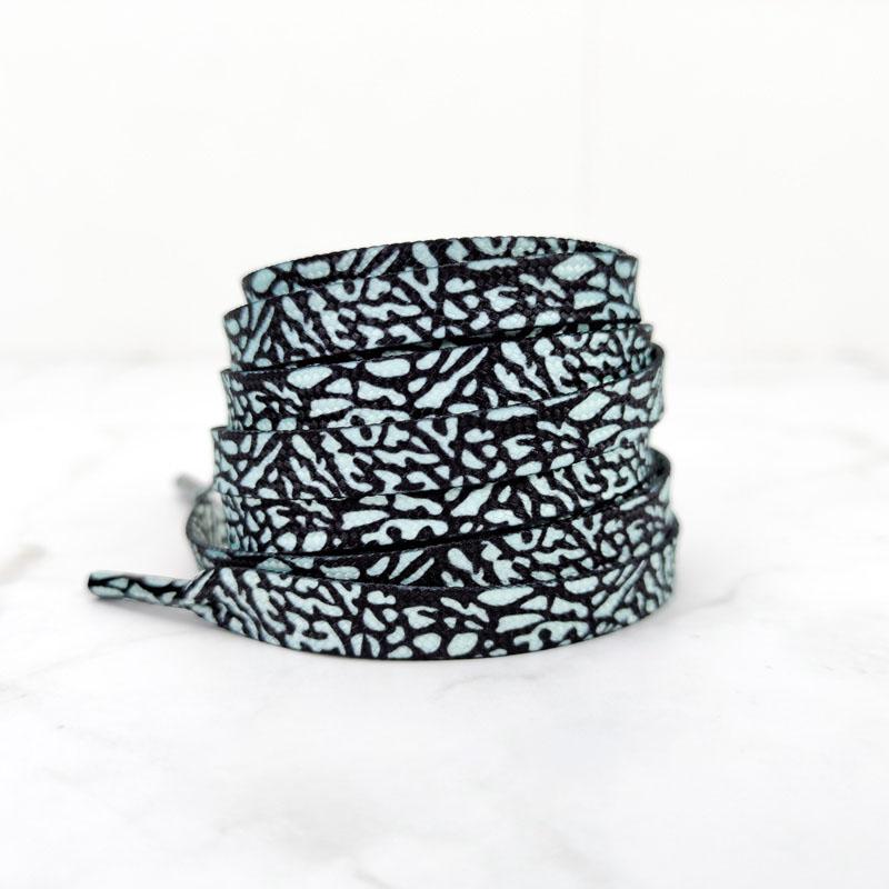 Flat Burst Crack Texture Shoelaces Rope Sports Shoe Laces Leopard Print Cement Flame Red Printing Shoestring 17 Colors