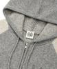 LMR Drawing Graphic Knit Zip-Up Hoodie Grey