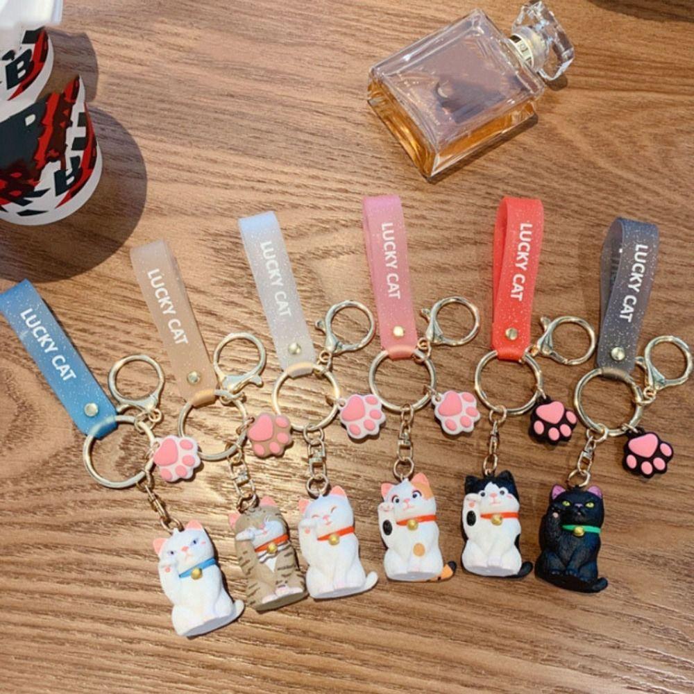 Ювелирный подарок Брелок с кошкой-манеки-нэко Украшение Подвеска в виде кошачьей лапки Креативный кошачий брелок Подарок для пары