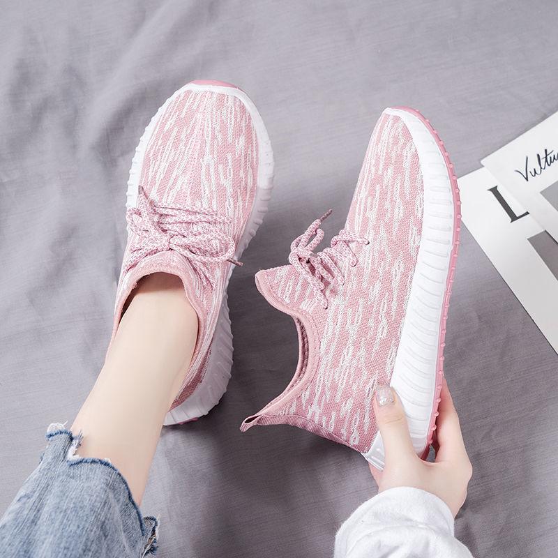 Foreign Trade Women's Shoes 2025 Spring and Autumn New Sports Shoes Women's Breathable Fly-woven Casual Shoes Lightweight Fly-woven Running Shoes