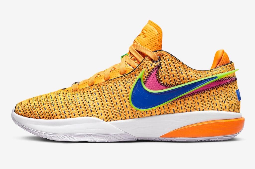 DJ5422-801 Nike LeBron 20 Лазерный Оранжевый Гипер Розовый Белый Гонщик Синий